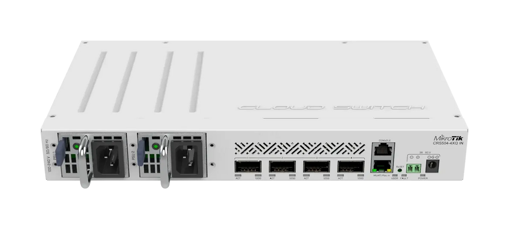 Crs504-4xq-in mikrotik crs504-4xq-in: compact 100 gigabit switch