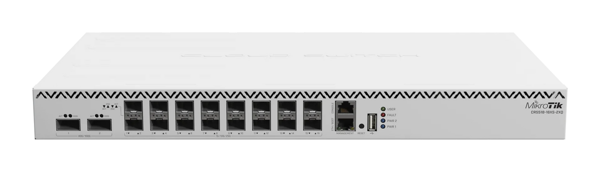 Crs518-16xs-2xq-rm mikrotik crs518-16xs-2xq-rm: enterprise 100 gigabit switch